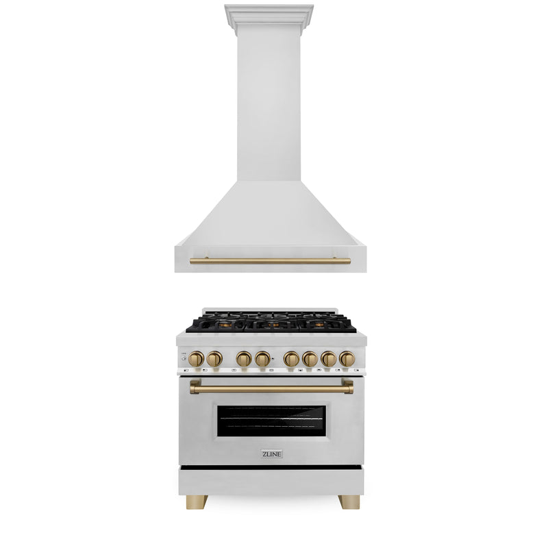 ZLINE 2AKP-RARH36-CB Autograph Edition 36 in. Appliance Package in Stainless Steel