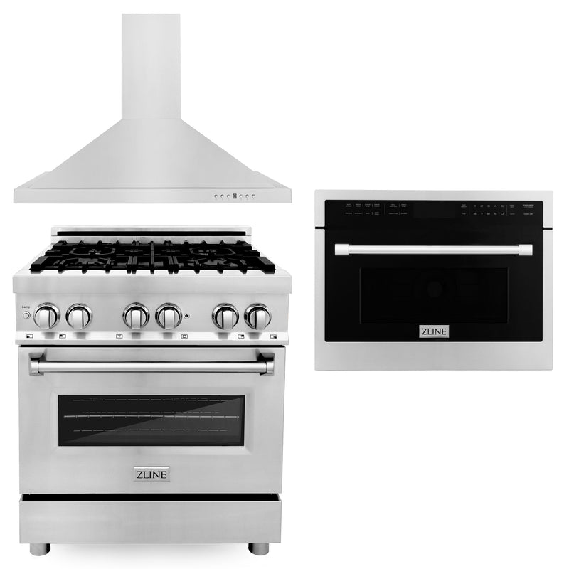 ZLINE 3KP-RARHMWO-30 30 in. Appliance Package in Stainless Steel