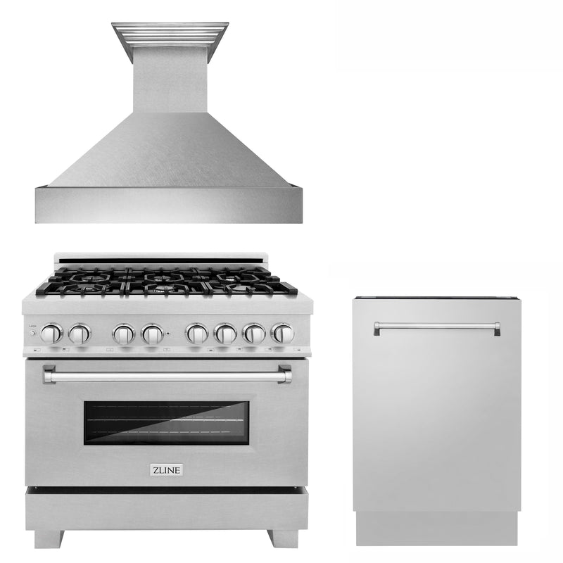 ZLINE 3KP-RASRH36-DWV 36 in. Appliance Package in Satin Stainless Steel