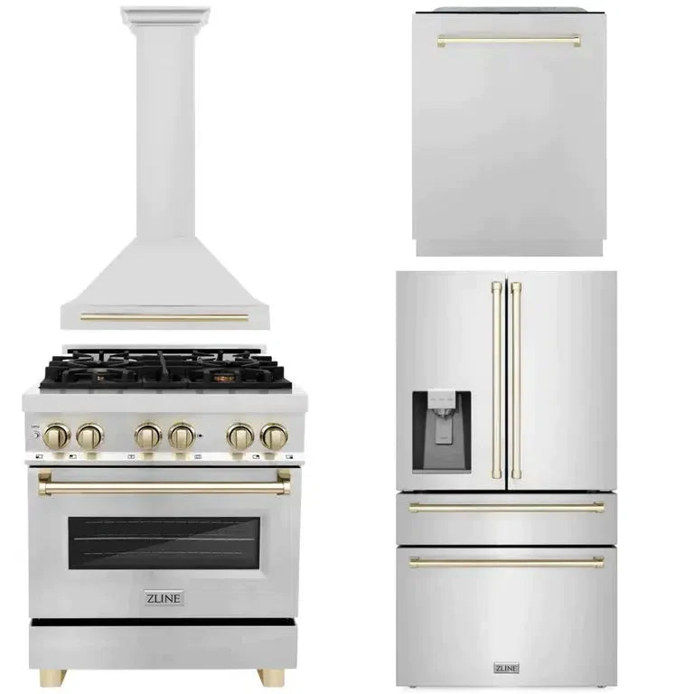 ZLINE 4AKPR-RARHDWM30-G Autograph Edition 30 in. Appliance Package in Stainless Steel