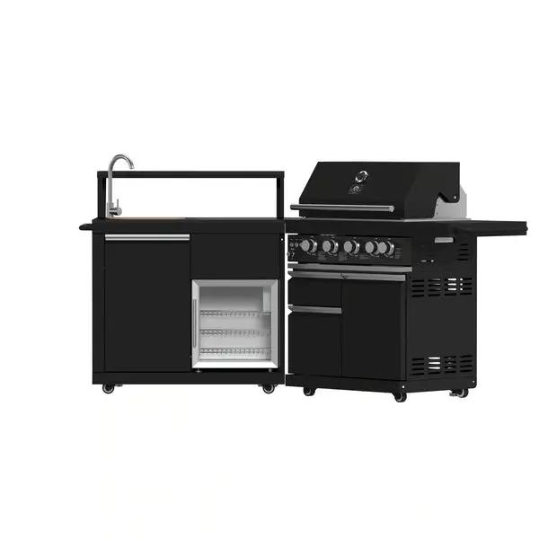 Forno All'Aperto 62,600 BTU BBQ with 3 Stainless-Steel Burners & Infrared Burners & Sink Module Forno