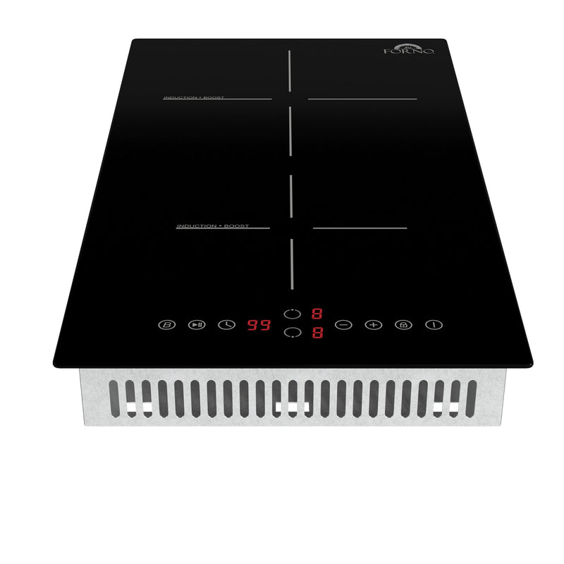 Forno Parco 12-Inch Induction Cooktop, 2 Zones, 3,600W Total Power, Touch Control, 9 Power Levels, Booster Function Forno
