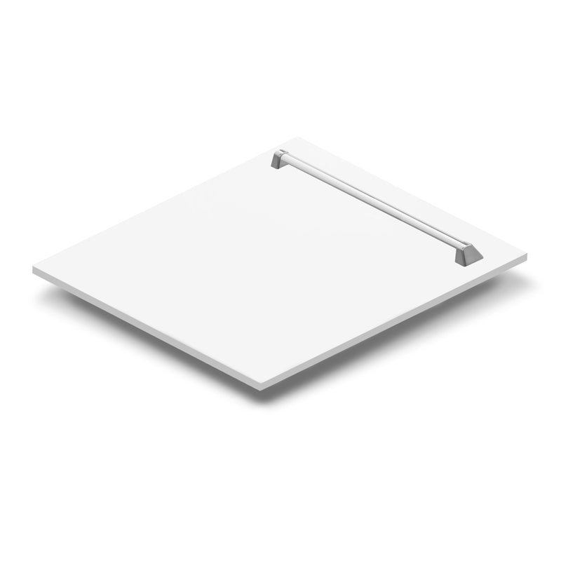 ZLINE 24" Monument Dishwasher Panel in White Matte with Traditional Handle (DPMT-WM-24) ZLINE
