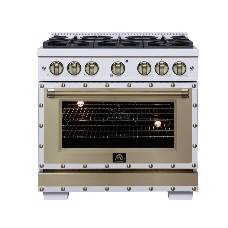 Forno FFSGS6199-36CPWHT 36 in. Dual Fuel Range in White