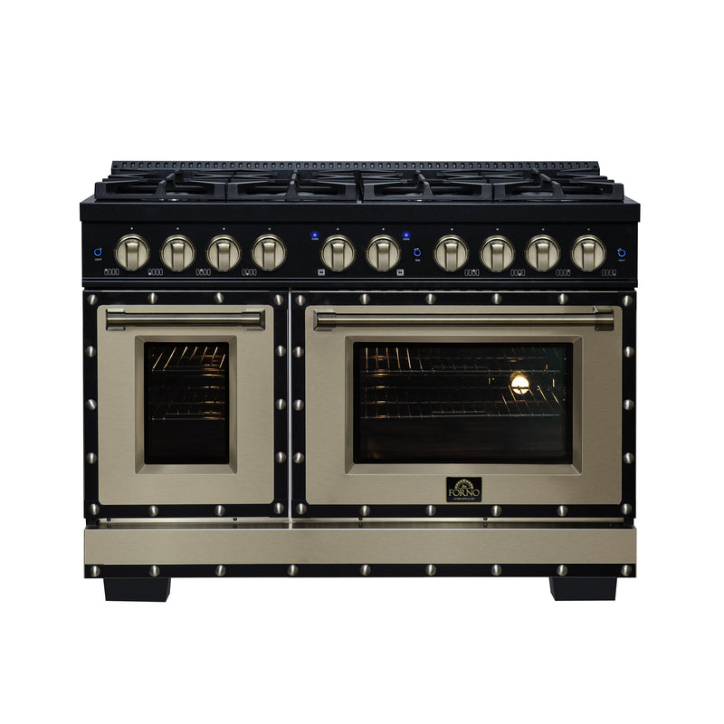 Forno FFSGS6199-48CPBLK 48 in. Dual Fuel Range in Black