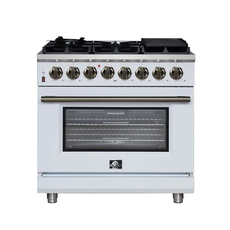 Forno FFSGS6125-36WHT 36 in. Dual Fuel Range in White