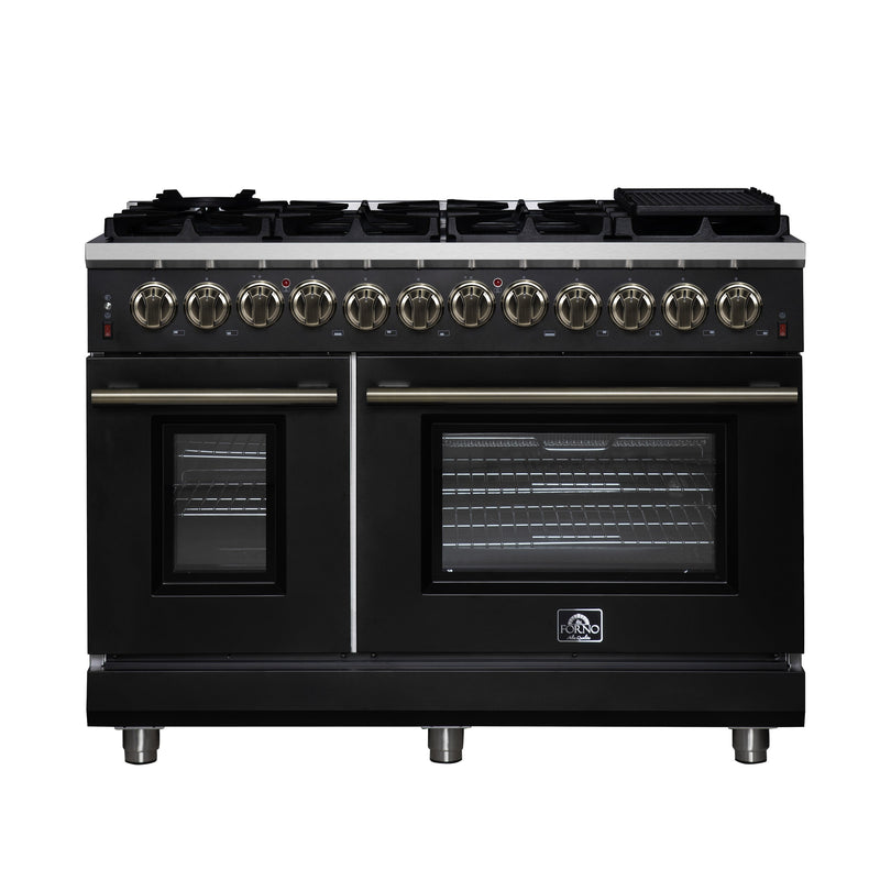Forno FFSGS6125-48BLK 48 in. Dual Fuel Range in Black