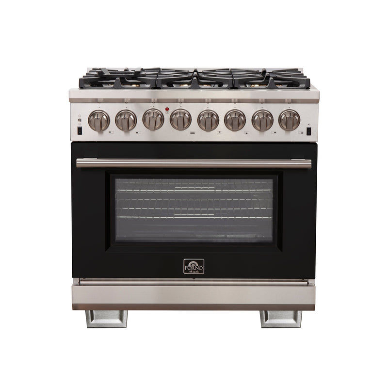 Forno FFSGS6187-36BLK Capriasca 36 in. Dual Fuel Range in Black