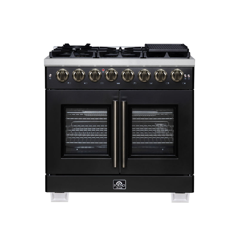 Forno FFSGS6387-36BLK Capriasca 36 in. Dual Fuel Range in Black