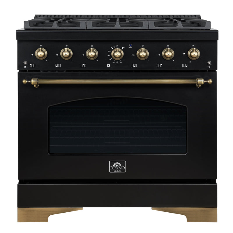 Forno FFSGS6113-36BLK 36 in. Dual Fuel Range in Black