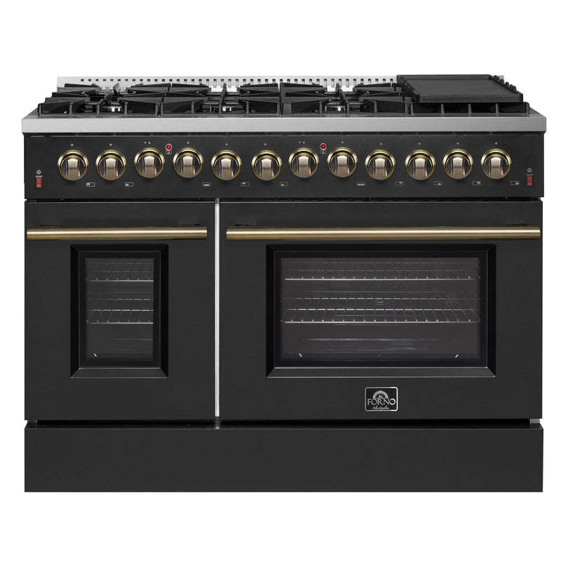 Forno FFSGS6156-48BLK Galiano 48 in. Dual Fuel Range in Black