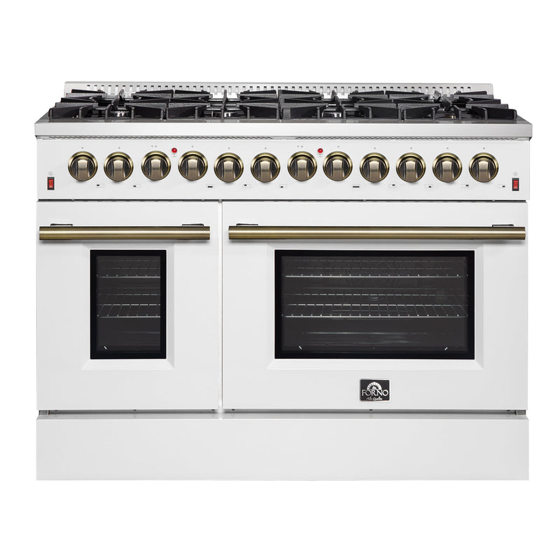 Forno FFSGS6156-48WHT Galiano 48 in. Dual Fuel Range in White