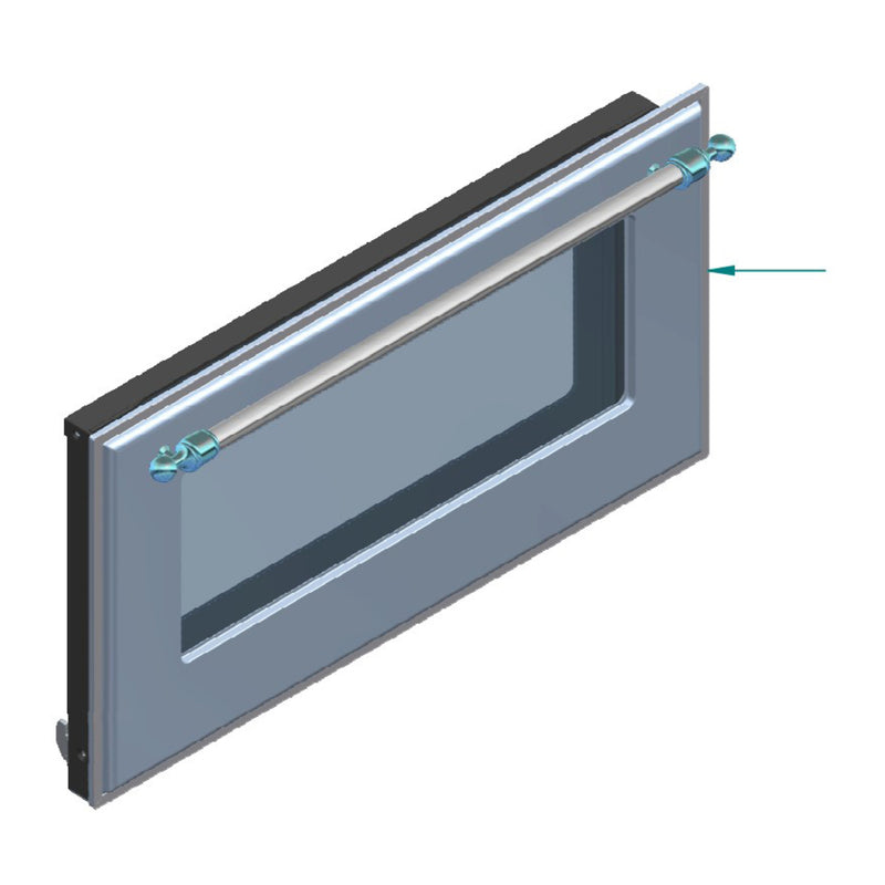 ILVE Parts EG9624014005216 Complete Triple Glass Door Kit for 48 inch Range, UOV 80 E3 (Burgundy, Brass Trim)