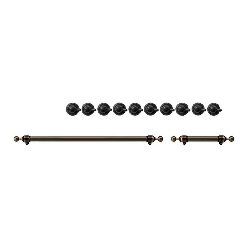 ILVE Burnished Knobs and Handles Bundle for 48 inch Nostalgie Dual Fuel with Frenchtop