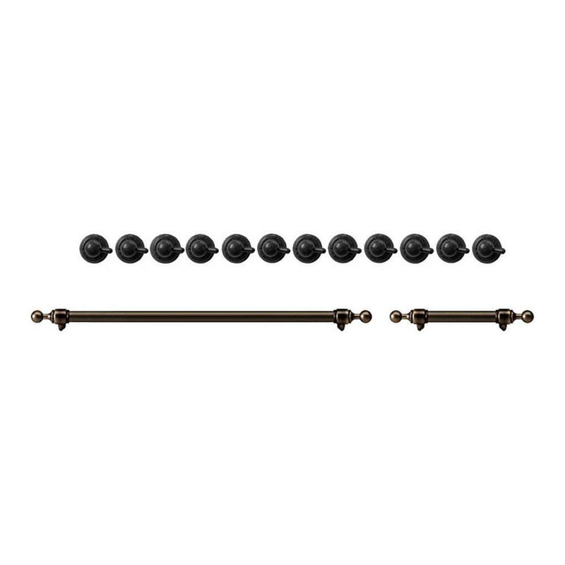 ILVE Burnished Knobs and Handles Bundle for 48 inch Nostalgie Dual Fuel with Griddle