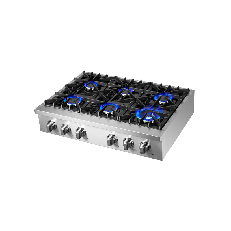 Forno FCTGS5737-36 Alta Qualita 36 in. Gas Rangetop in Stainless Steel