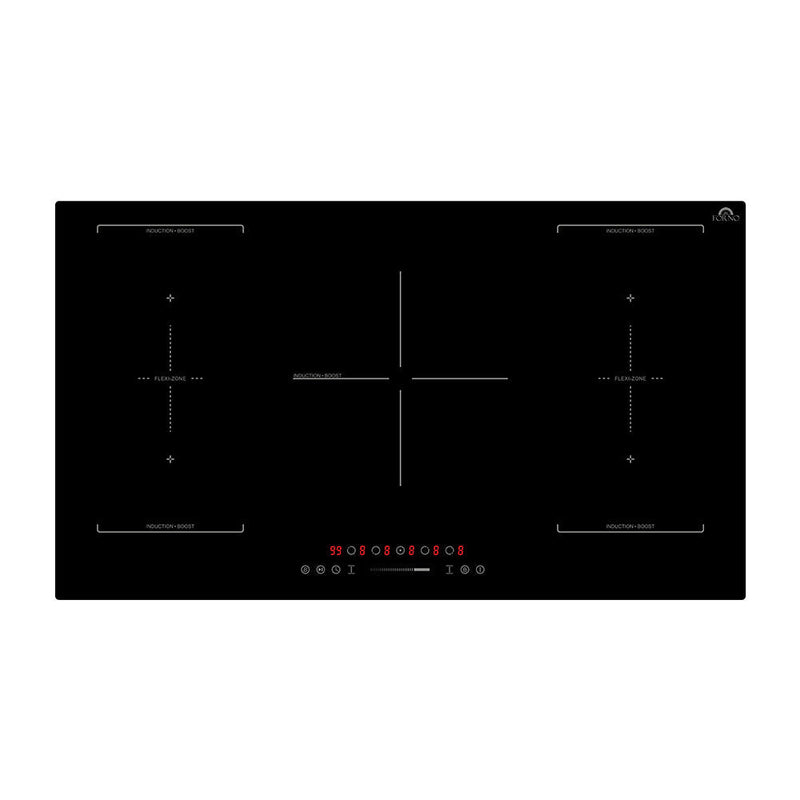 Forno Ornonzo 36-Inch Induction Cooktop, 5 Zones, 2 Flex-Zones, 10,200W Total Power, Touch Control, 9 Power Levels Forno