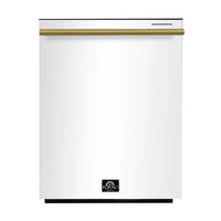 Forno Espresso Pozzo 24-Inch Built-In Tall Tub Top Control Dishwasher, 49 dBA, in White with Stainless Steel Trim