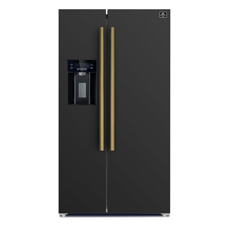 Forno FFRBI1844-36BLK 36 in. Side-by-Side Refrigerator in Black