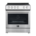 FORNO Espresso Leonardo 30" 5 cu. ft. Electric Range in Stainless Steel with Silver Handles