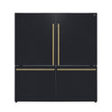 Forno Milano 2-Piece 62-Inch Freestanding Dual Bottom Freezer Refrigerator in Black – 34.4 cu.ft, Touch Control, Ice Maker