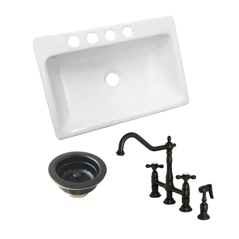 Kingston Brass 33 in. Kitchen Sink in Matte Black