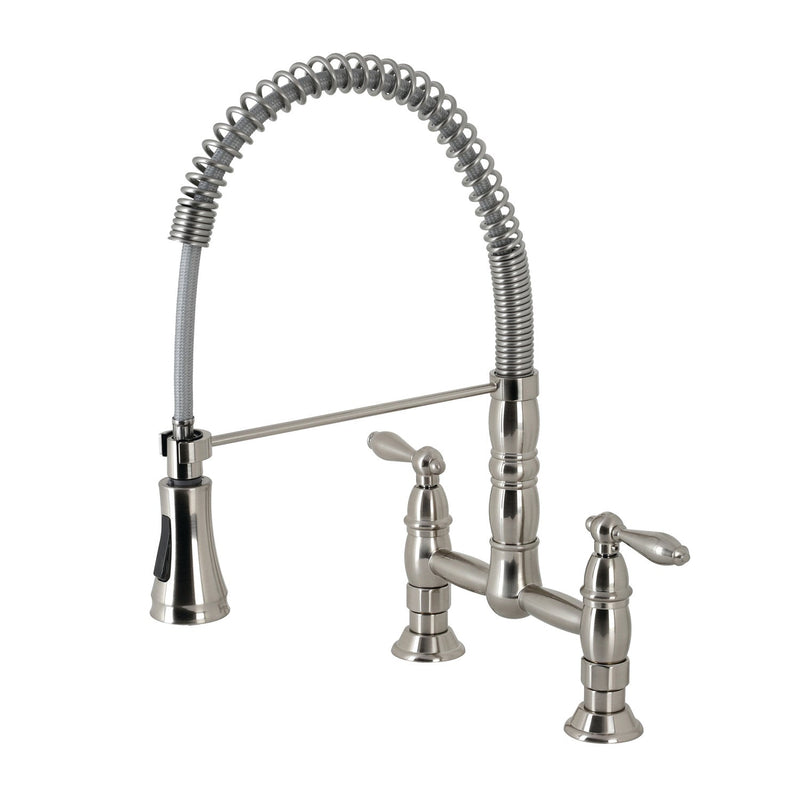 Kingston Brass GS1278AL Heritage Kitchen Faucet in Brushed Nickel