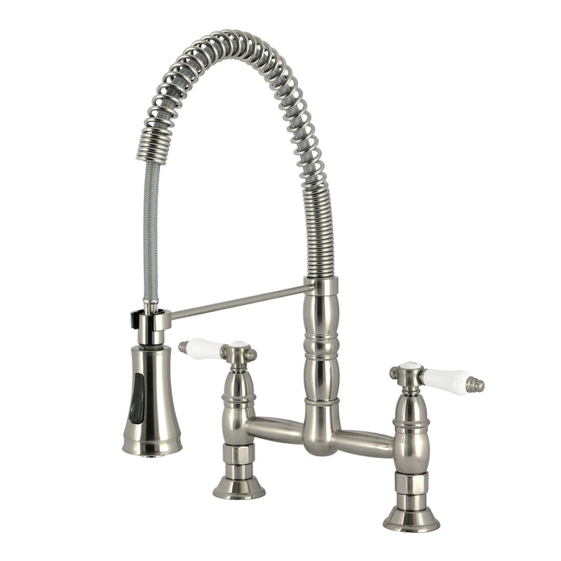 Kingston Brass GS1278BPL Tulare Kitchen Faucet in Brushed Nickel