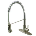 Kingston Sona GSY8888DL - Concord Single-Handle 1-or-3 Hole Deck Mount Pre-Rinse Kitchen Faucet, Brushed Nickel