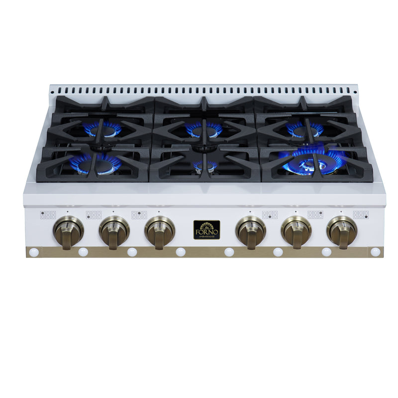 Forno FCTGS5799-36CPWHT 36 in. Gas Cooktop in White