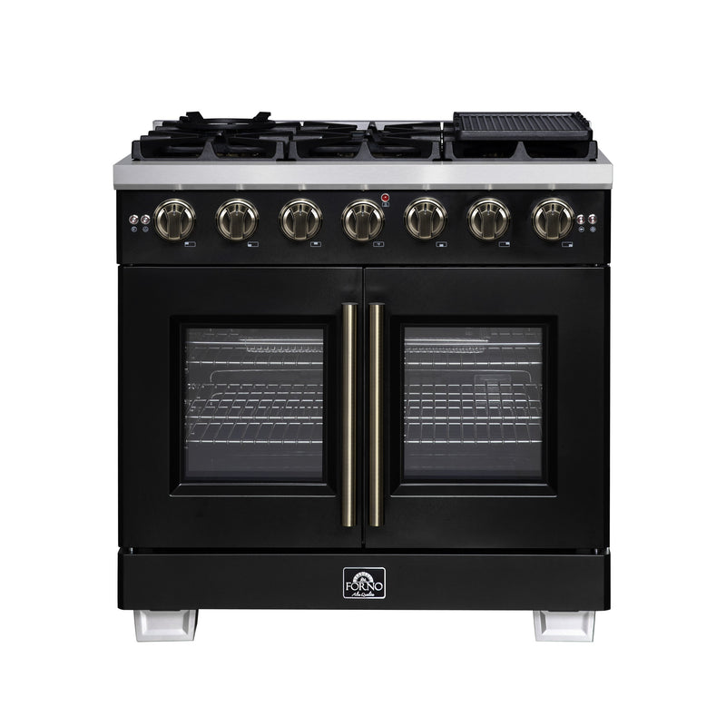 Forno FFSGS6460-36BLK Capriasca 36 in. Gas Range in Black