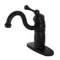 Kingston Heirloom KB1480BL - Vintage One-Handle 1-Hole Deck Mount Bar Faucet, Matte Black