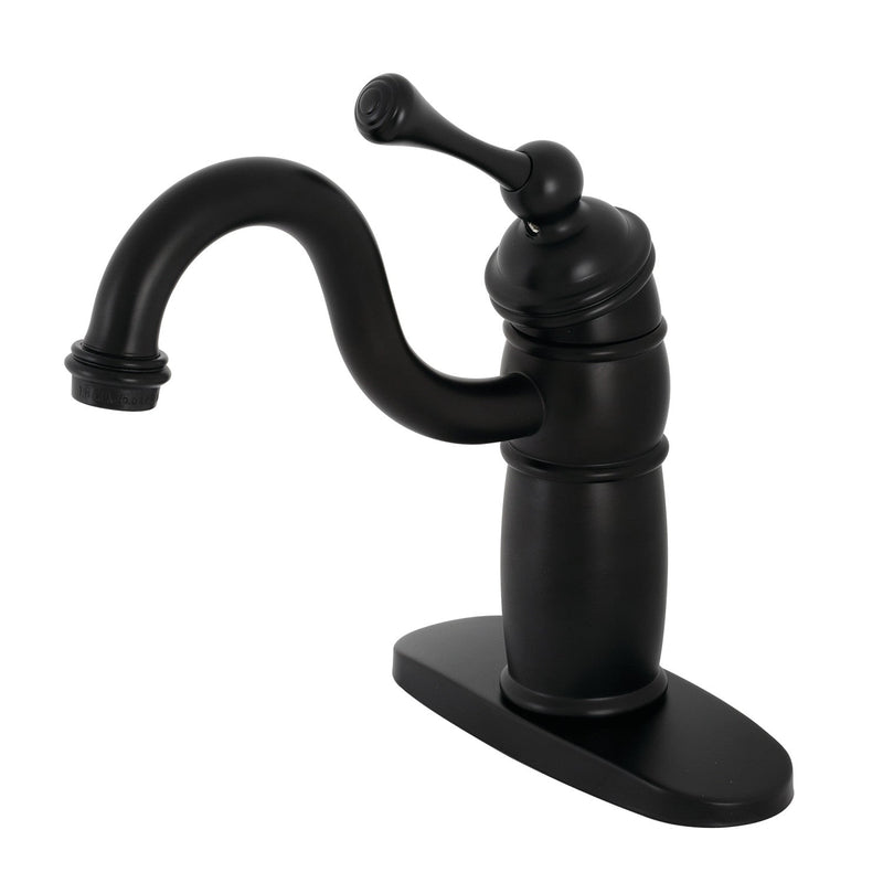 Kingston Brass KB1480BL Heirloom Bar & Prep Faucet in Matte Black
