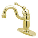 Kingston Heirloom KB1482BL - Vintage One-Handle 1-Hole Deck Mount Bar Faucet, Polished Brass