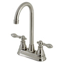 Kingston Tulare KB498ACL - American Classic Two-Handle 2-Hole Deck Mount Bar Faucet, Brushed Nickel