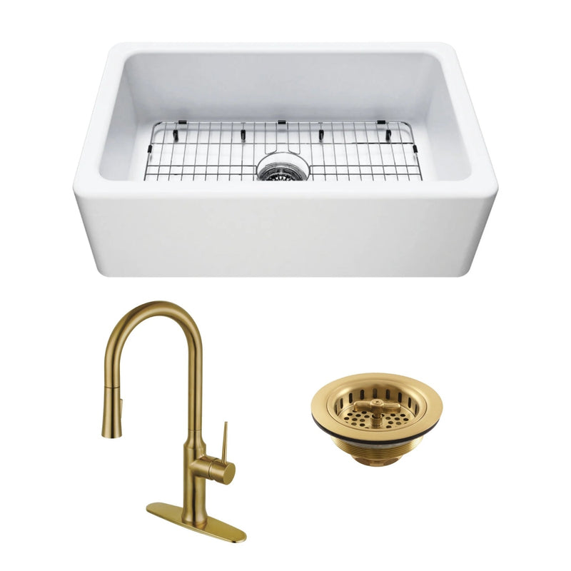 Kingston Brass 30 in. Kitchen Sink in Brushed Brass