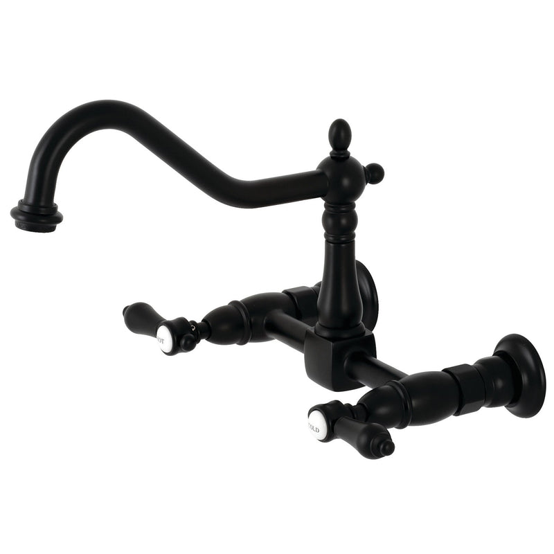 Kingston Brass KS1240BAL Heirloom Kitchen Faucet in Matte Black