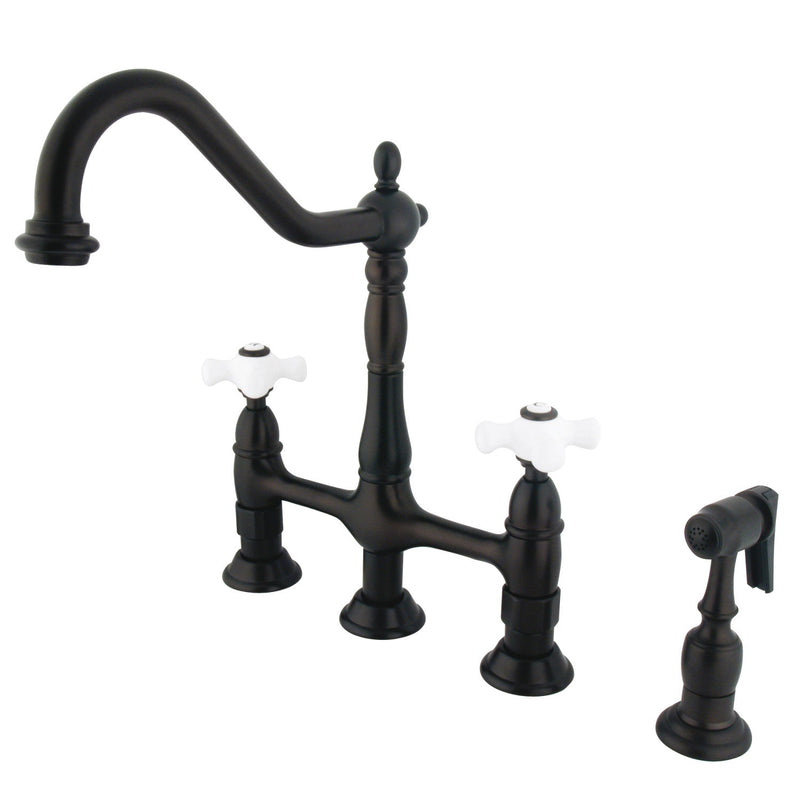 Kingston Brass KS1275PXBS Heritage Kitchen Faucet in Oil Rubbed Bronze