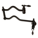 Kingston Heirloom KS2105TAL - Tudor Two-Handle 1-Hole Wall Mount Pot Filler Faucet, Oil Rubbed Bronze