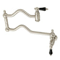 Kingston Heirloom KS2108PKL - Duchess Two-Handle 1-Hole Wall Mount Pot Filler Faucet, Brushed Nickel