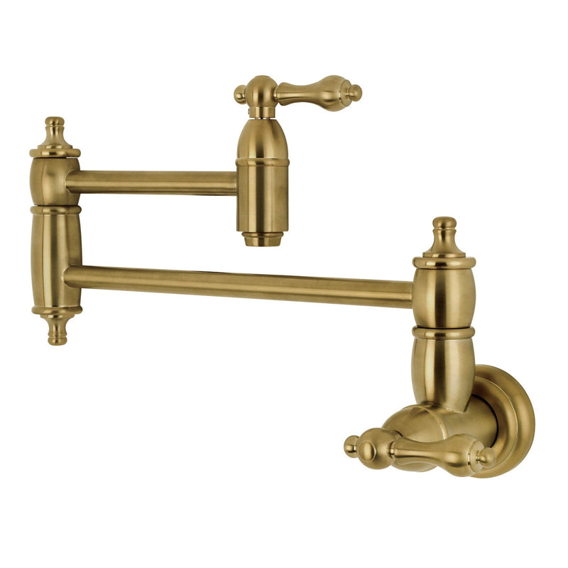 Kingston Brass KS3107AL Heirloom Pot Filler in Brushed Brass