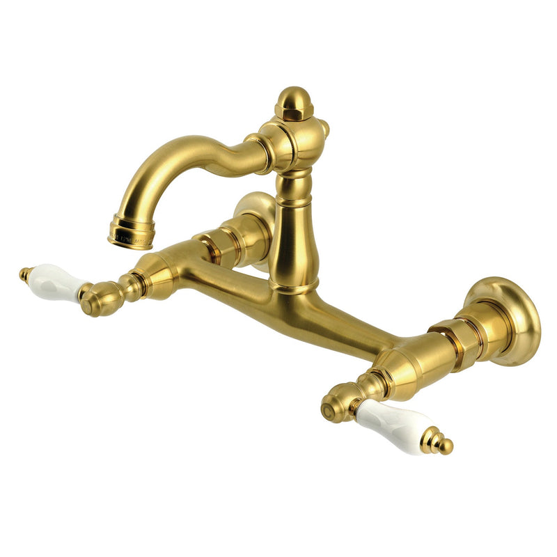 Kingston Brass KS3257PL Heirloom Kitchen Faucet in Brushed Brass