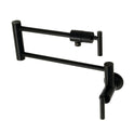 Kingston Sona KS4100CML - Manhattan Two-Handle 1-Hole Wall Mount Pot Filler Faucet, Matte Black