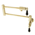Kingston Tulare KS4102PKL - Duchess Two-Handle 1-Hole Wall Mount Pot Filler Faucet, Polished Brass