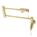 Kingston Tulare KS4102PL - Metropolitan Two-Handle 1-Hole Wall Mount Pot Filler Faucet, Polished Brass