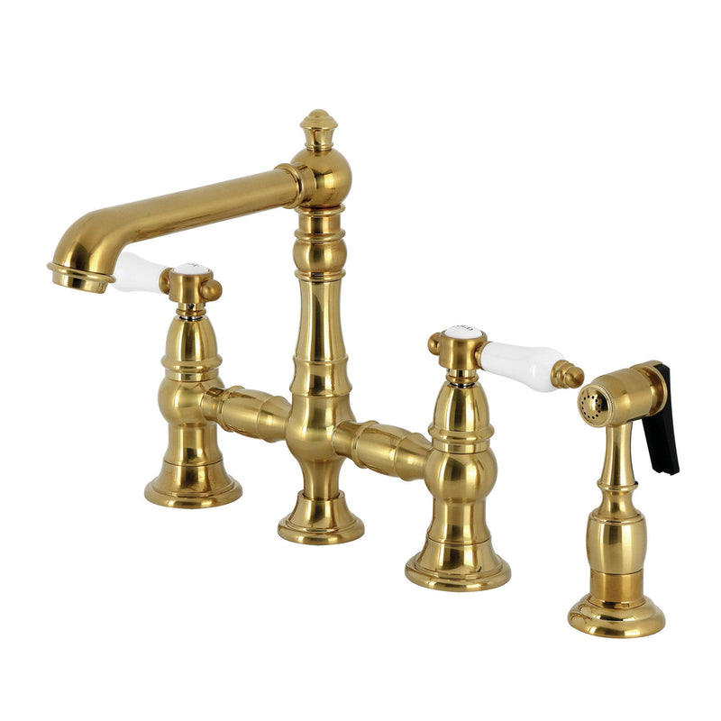 Kingston Brass KS7277BPLBS Tulare Kitchen Faucet in Brushed Brass