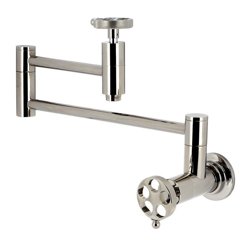 Kingston Brass KS8106RKZ Pot Filler in Polished Nickel