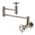 Kingston Sona KS8106RX - Belknap Two-Handle 1-Hole Wall Mount Pot Filler Faucet, Polished Nickel