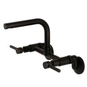 Kingston Sona KS812MB - Concord Two-Handle 2-Hole Wall Mount Bridge Kitchen Faucet, Matte Black