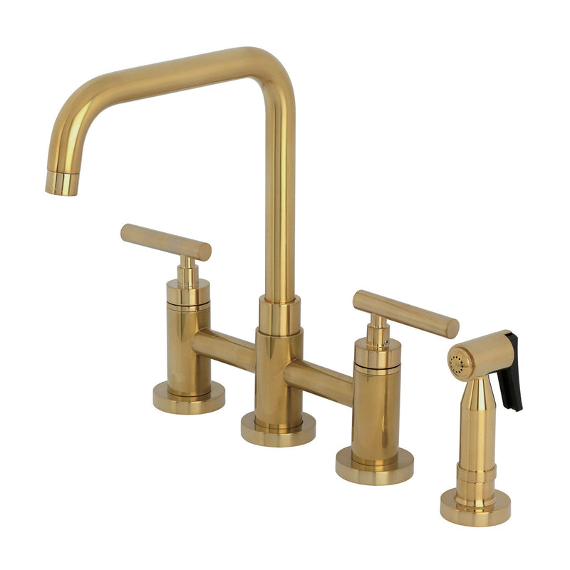 Kingston Brass KS8287CMLBS Kitchen Faucet in Brushed Brass